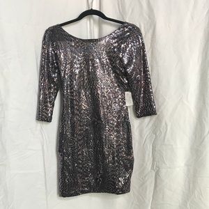 Long Sleeve Sequined Dress